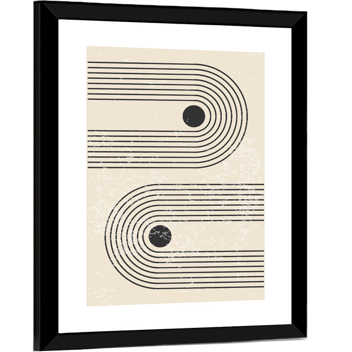 Round Paths Wall Art as a framed print