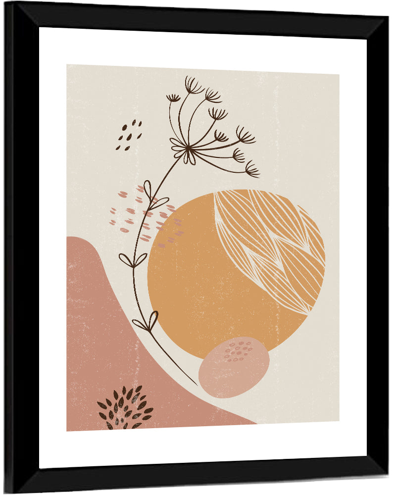 Terracotta Wildflower Abstract Wall Art