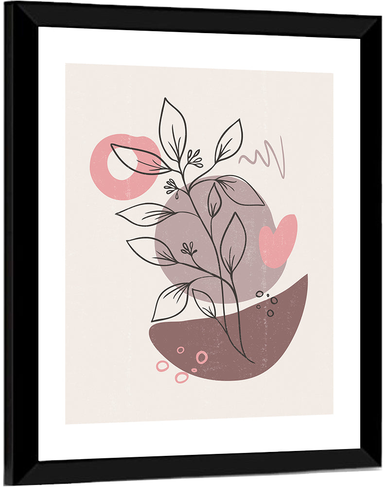 Mauve Botanical Line Wall Art