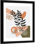 Olive Botanical Leaves Abstract Wall Art