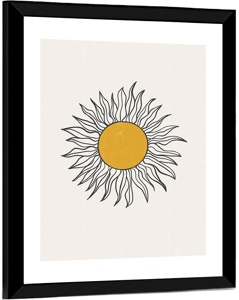 Sun Boho Minimalist V Wall Art