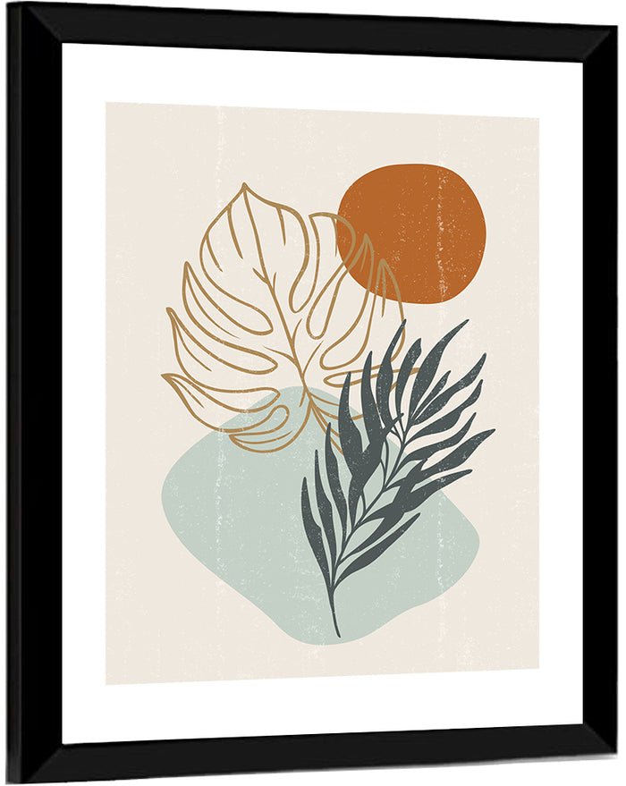 Shadowed Leaves Wall Art as a framed print