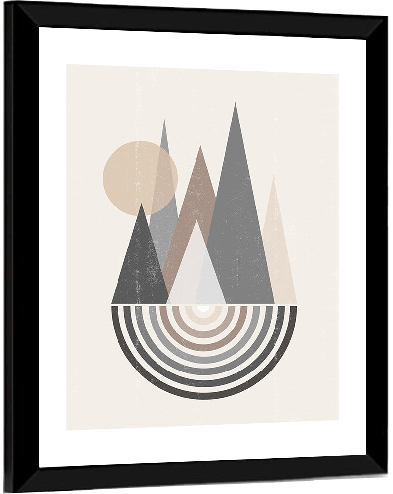Minimalist Boho Pyramids Wall Art