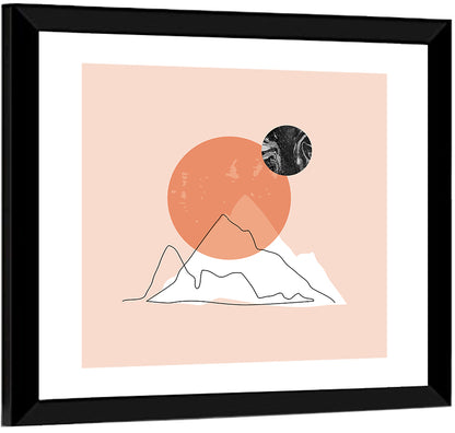 Mountain Peak and Sun Wall Art