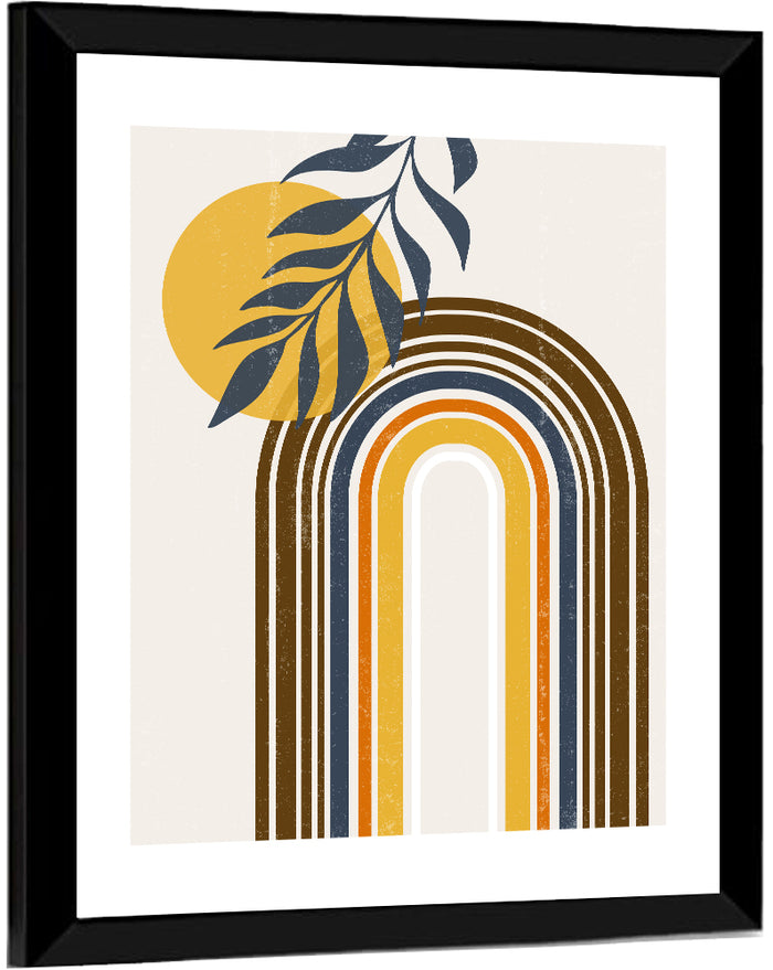 Boho Concentric Sun Arch Wall Art as a framed print
