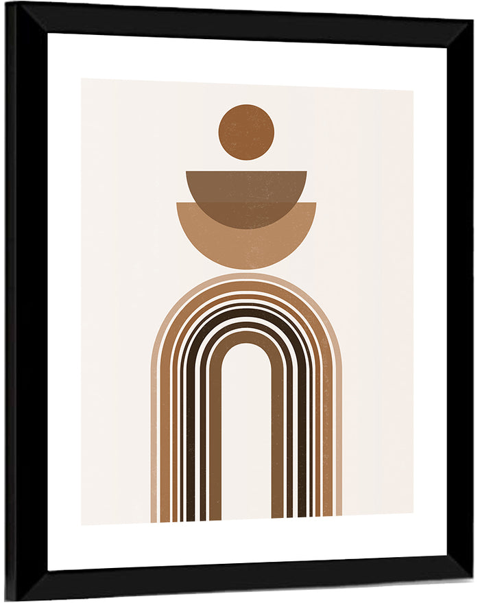 Neutral Rainbow Balance Wall Art as a framed print
