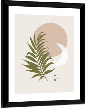 Botanical Leaves and Sun Wall Art