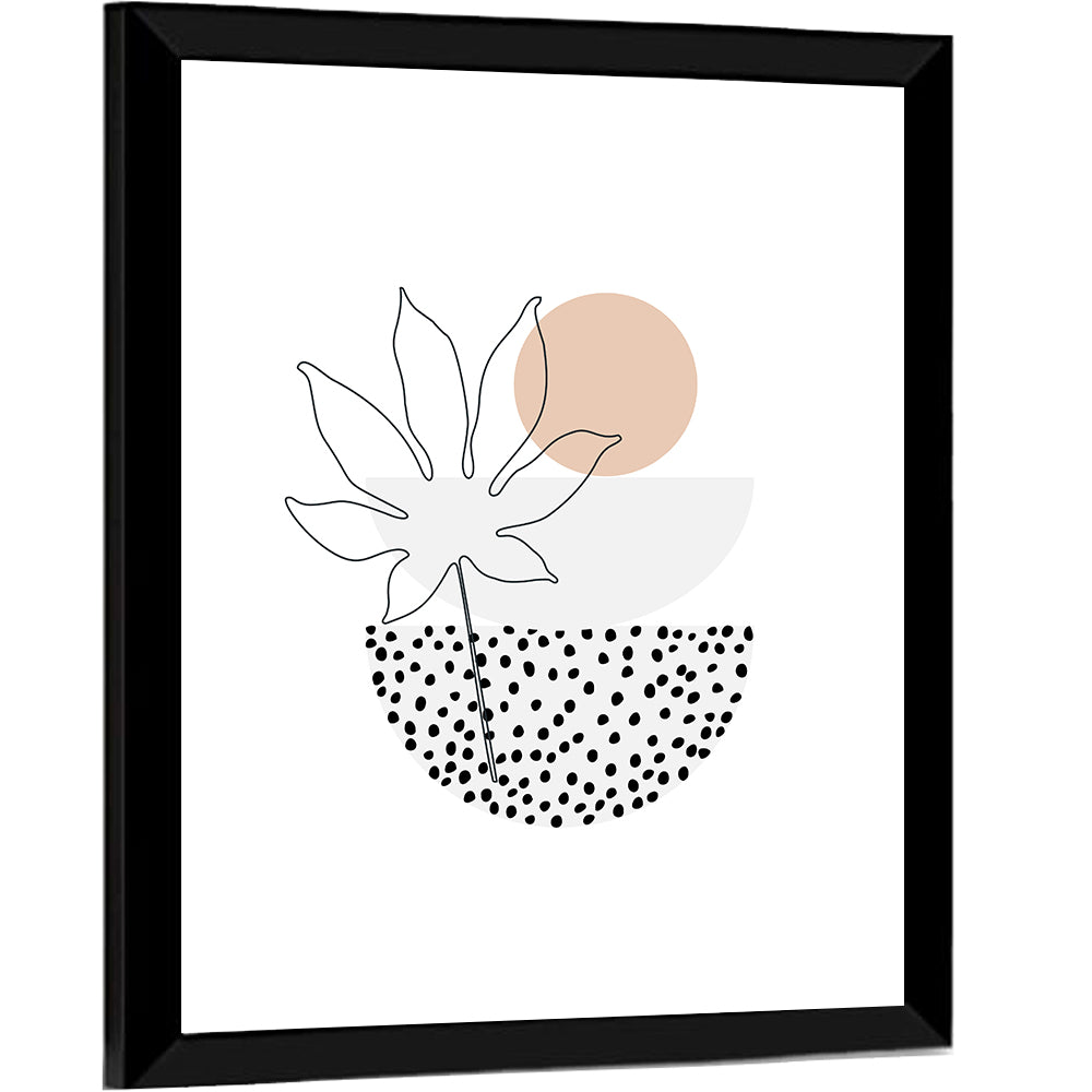 Palm Leaf with Peach Bowls Wall Art