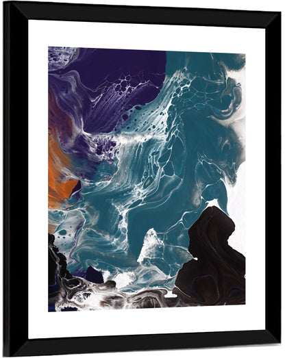 Teal and Purple Marble Texture Wall Art