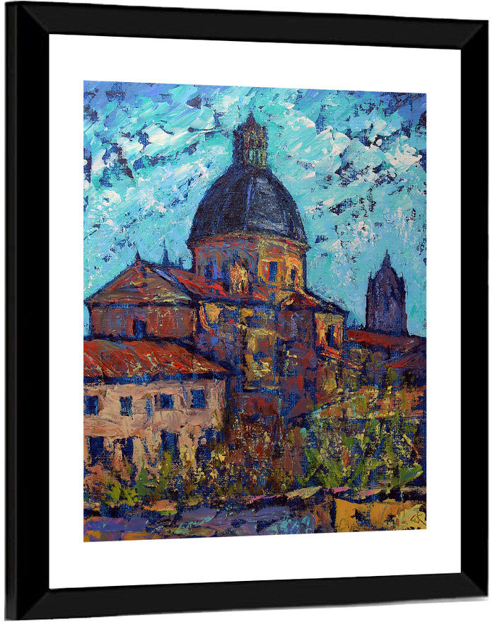 Salamanca Cathedral Dome Study Wall Art as a framed print
