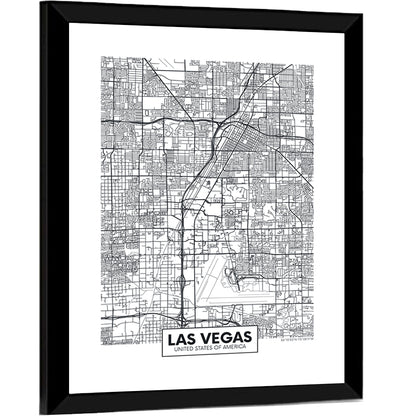 Las Vegas Street Grid Map Wall Art