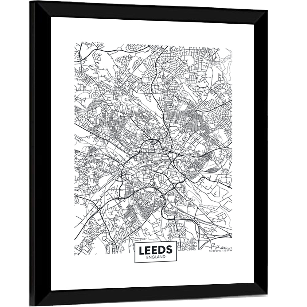 Leeds Street Map Wall Art