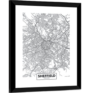 Sheffield City Map Wall Art
