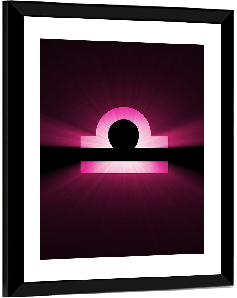 Libra Symbol Neon Glow Wall Art
