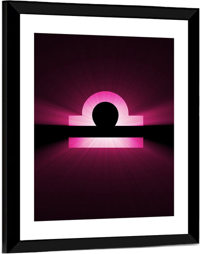 Libra Symbol Neon Glow Wall Art