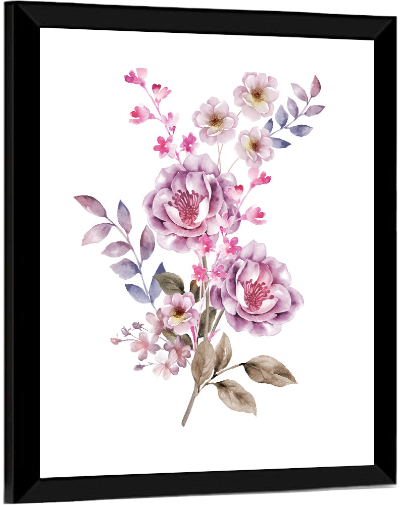 Lavender Watercolor Bouquet Wall Art