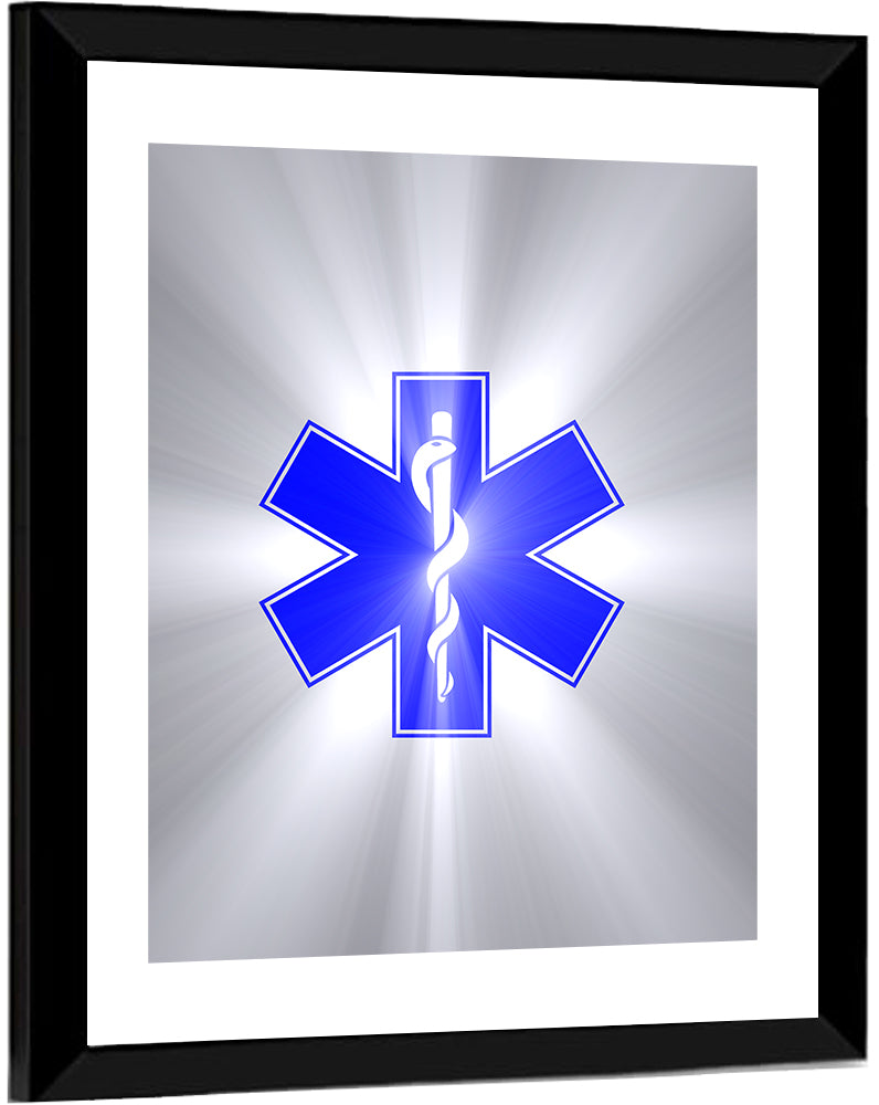 Star of Life with Rod of Asclepius Wall Art