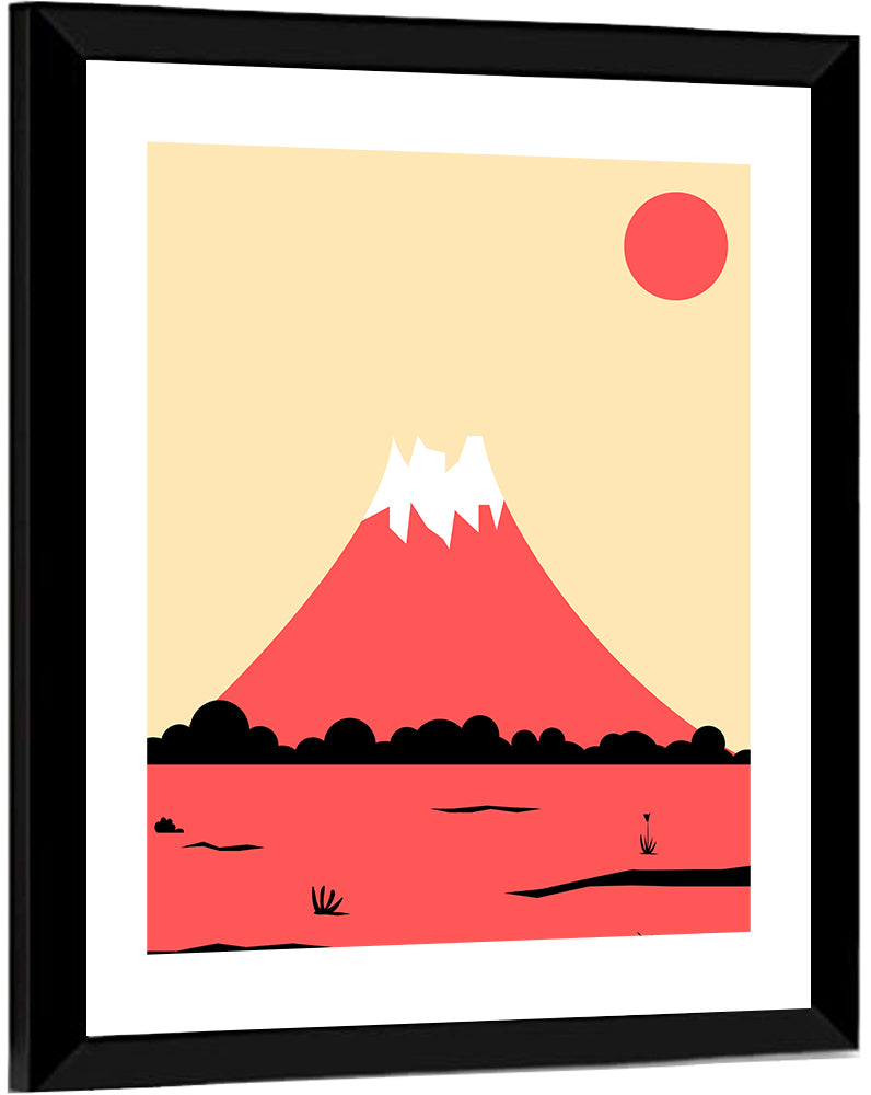 Minimalist Pink Mountain Peak Wall Art