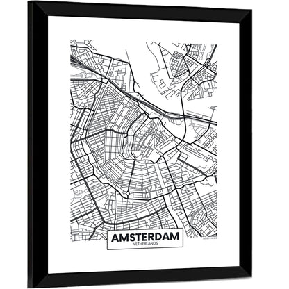 Amsterdam City Map Wall Art
