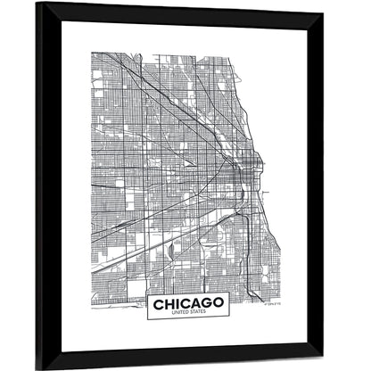 Chicago City Map Wall Art