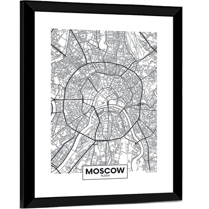 Moscow City Map Wall Art