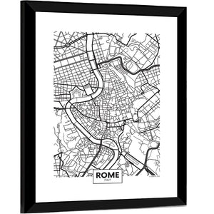 Rome City Map Wall Art