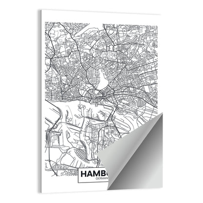 Hamburg City Map Wall Art