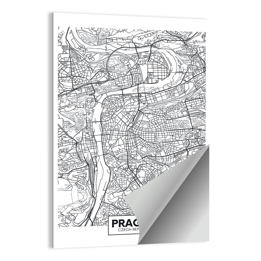 Prague City Map Wall Art, poster print, portrait