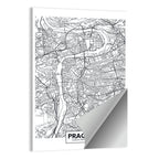 Prague City Map Wall Art