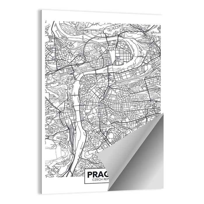 Prague City Map Wall Art as a poster print