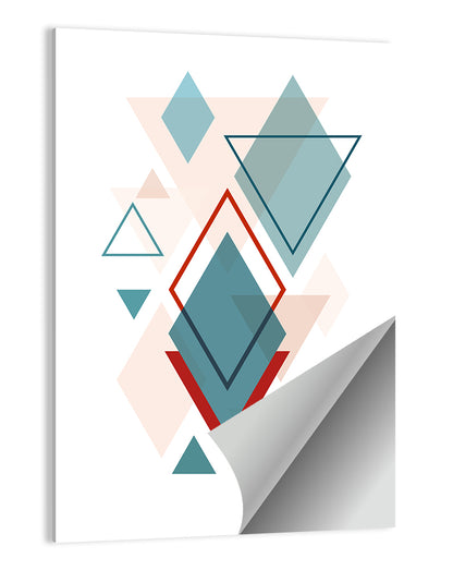 Scandinavian Teal Geometric Abstract Wall Art