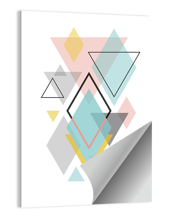 Scandinavian Geometric Pastel Composition Wall Art as a poster print