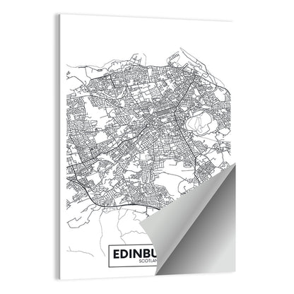 Edinburgh City Map Wall Art