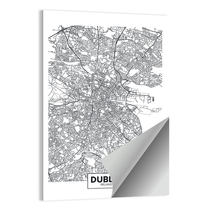 Dublin City Map Wall Art as a poster print