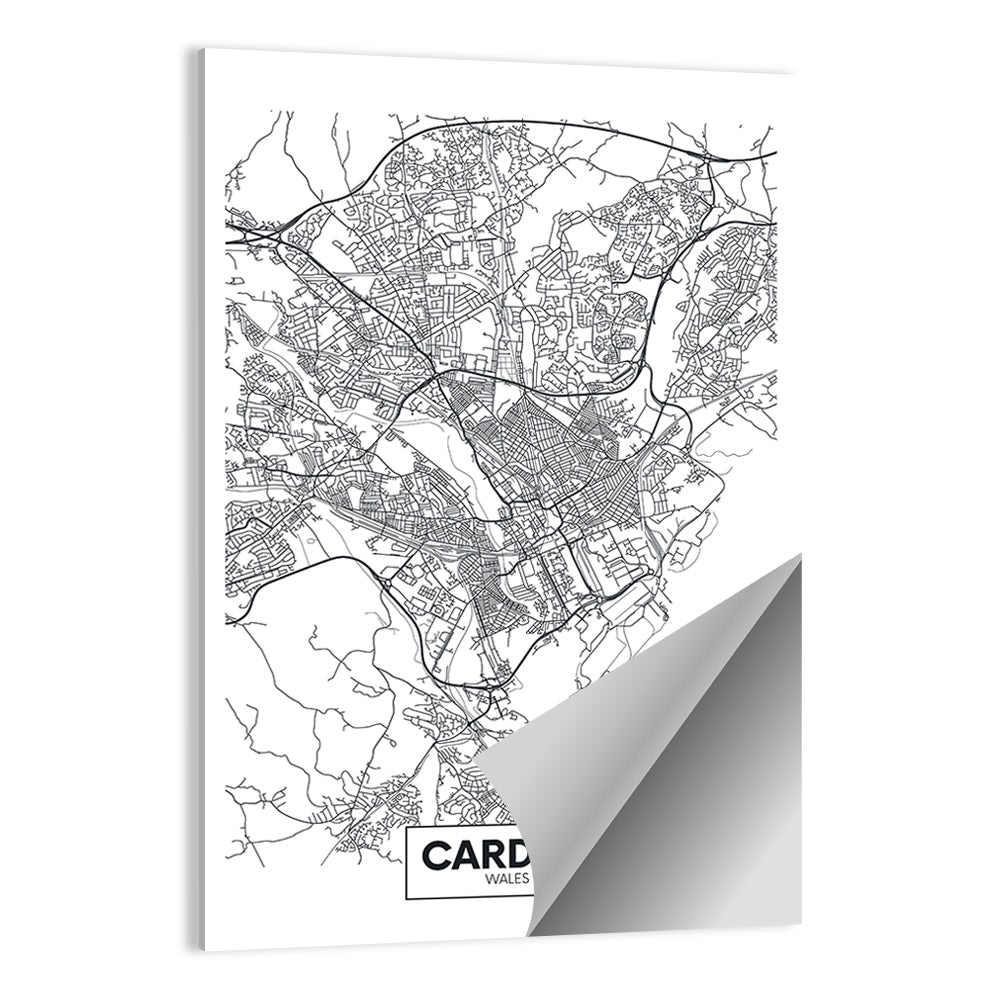 Cardiff City Map Wall Art