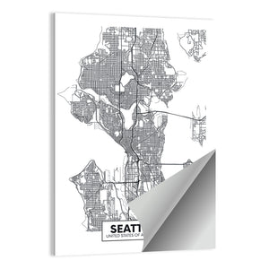 Seattle City Map Wall Art