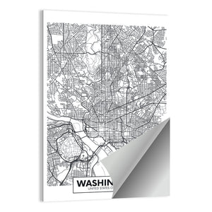 Washington City Map Wall Art