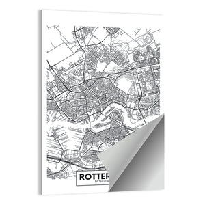 Rotterdam City Map Wall Art