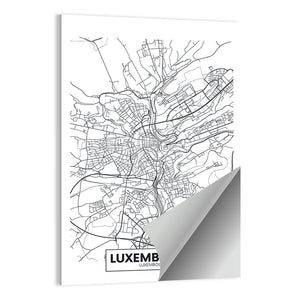 Luxembourg City Map Wall Art