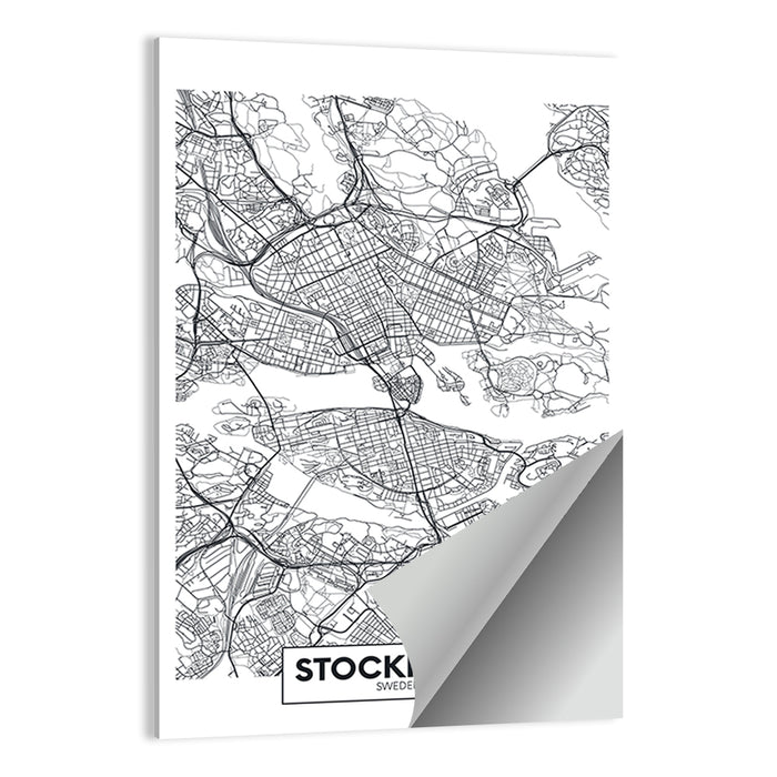 Stockholm City Map Wall Art as a poster print