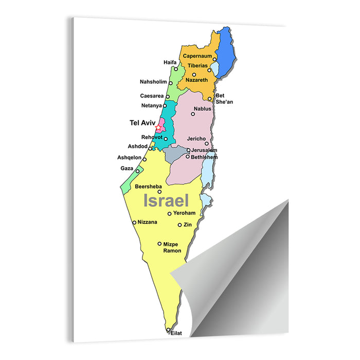 Minimalist Israel Map Wall Art as a poster print