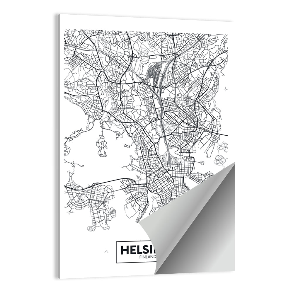 Helsinki City Map Wall Art