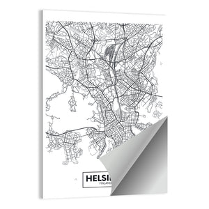 Helsinki City Map Wall Art