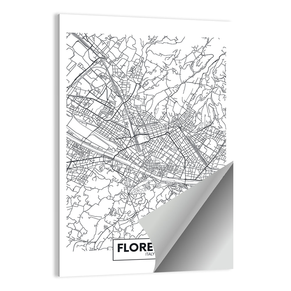 Florence City Map Wall Art