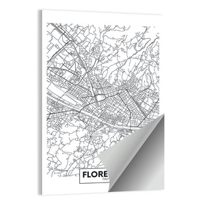 Florence City Map Wall Art