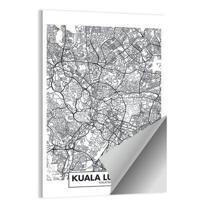 Kuala Lumpur City Map Wall Art