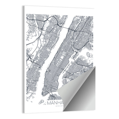 Manhattan Island Map Wall Art