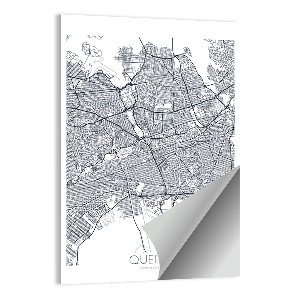 Queens Map with Jfk Airport Wall Art