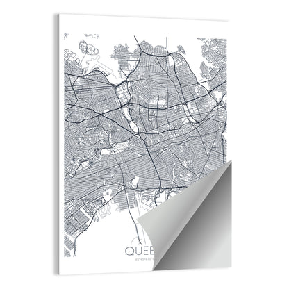 Queens Map with Jfk Airport Wall Art