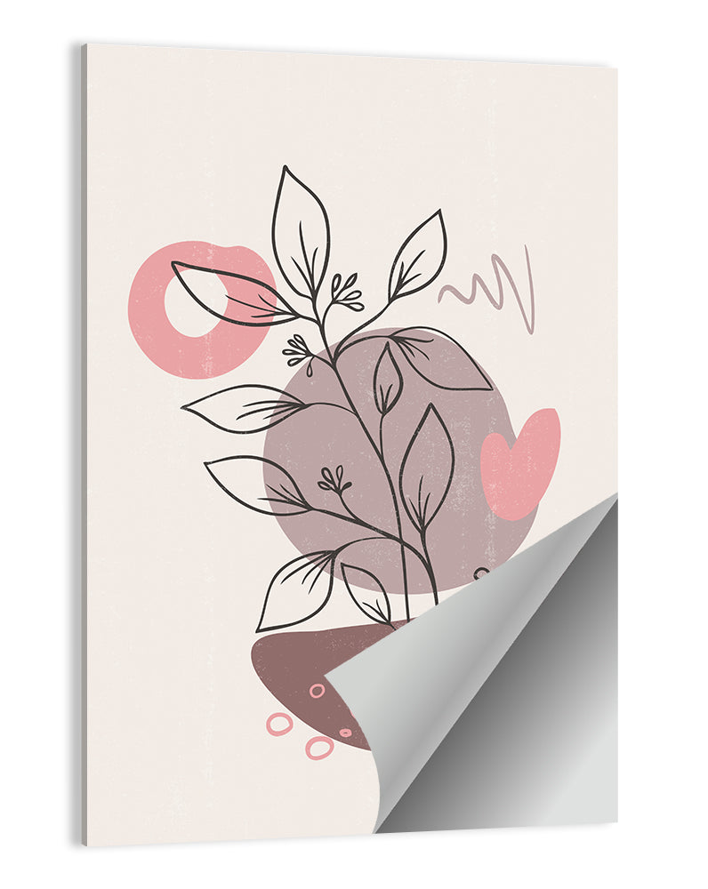 Mauve Botanical Line Wall Art